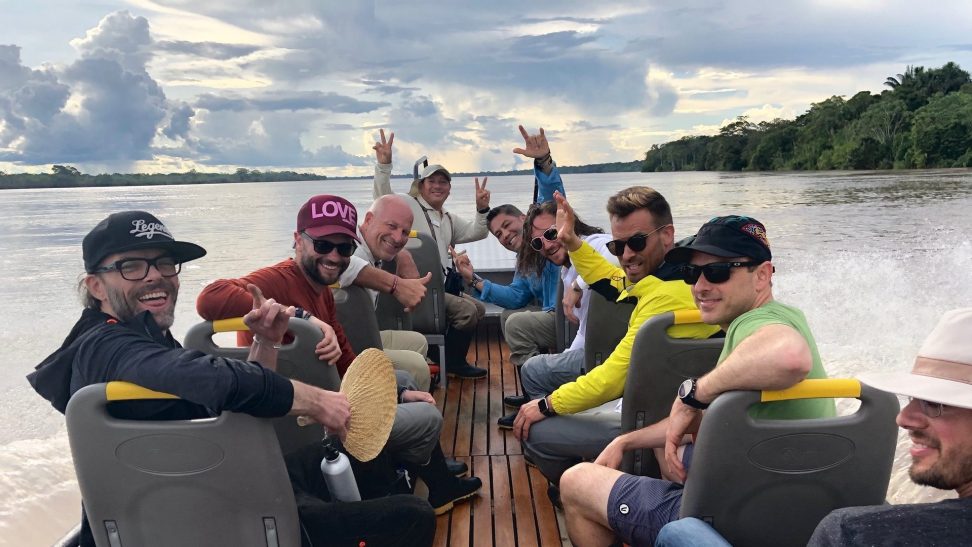 2019 ayahuasca mastermind group on the Amazon river.